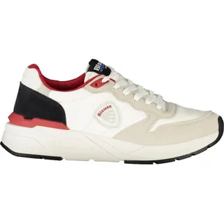 Eleganter Herren Sportschuh in Weiß mit roten Details und Applikation - Weiß