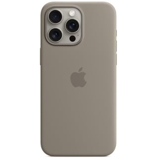 Apple Silikon Case mit MagSafe für iPhone 15 Pro Max tonbraun