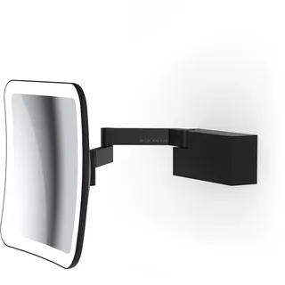 Decor Walther Vision S Wandkosmetikspiegel LED, schwarz matt - Vergrößerung 5-Fach