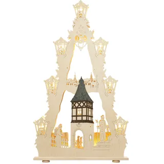 SAICO Original LED Schwibbogen »XXL-3D-Lichterspitze, Burgromantik« LED-Beleuchtung, warmweiß, BxHxT: 58x102x9 cm