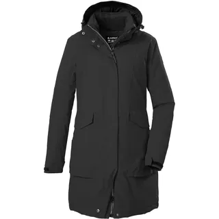 KILLTEC Damen Parka/Mantel wasserdicht mit abzippbarer Kapuze Damen Funktionsparka, schwarz, 40, 43284-000