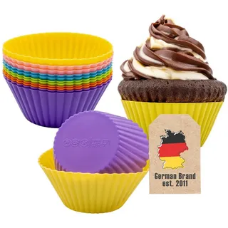Intirilife Muffin Cupcake Formen (12 Stück) , Multicolor , Kunststoff , 7x3.2x7 cm , antihaftbeschichtet , Backen & Backzubehör, Backformen, Muffinformen