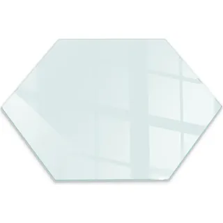 Glasbodenplatte für Kaminofen Halbkreis H40 – Transparente Halbkreis Kaminbodenplatte – Glas Funkenschutz für Kaminofen