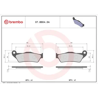 Brembo Bremsbelagsatz, Scheibenbremse 07bb04sa