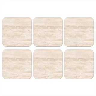 MuchoWow Glasuntersetzer 6er-Set Marmor - Steine - Sand - Textur 10x10 cm , Naturmaterialen , Quadratisch , 10x0.2 cm , Gläser, Untersetzer