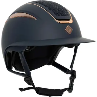 Imperial Riding Reithelm IRH Olania Deluxe Big Visor, Reithelm mit großem Visier, Navy-Rosegold, S
