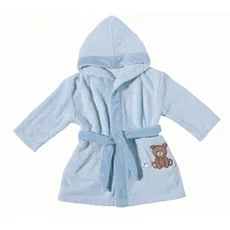 Egeria Babybademantel »Teddy Bear«, (1 St.), mit Kapuze und kleiner Stickerei, Organic Cotton, blau