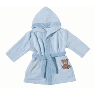 Egeria Babybademantel "Teddy Bear" 1 Stk. mit Kapuze und kleiner Stickerei, Organic Cotton, hellblau