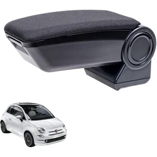 RATI Armster3 Armlehne mit Stoff Polsterung passend für FIAT 500 2016- (NICHT zum zum elektrische 500e) Mittelarmlehne mit Staufach, passgenau zum Mittelkonsole