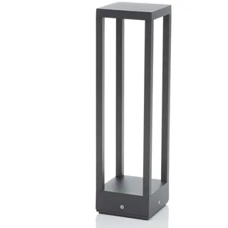 Lucande LED Außenleuchte Carlota (Modern) in Schwarz aus Aluminium (1 flammig,) - Wegeleuchte Pollerleuchte Wegelampe Sockelleuchte