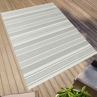 Primaflor Primaflor-Ideen in Textil Teppich »Outdoorteppich ELDORADO Rigato, Made in Belgium« rechteckig 4 mm Höhe Flachgewebe, gestreift, Scandi, In- und Outdoor geeignet, wasserfest,