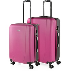 ITACA - Gepäck-Sets, Reisekoffer, Reisekoffer Set, Kofferset, Hartschalenkoffer, Trolley-Set, Luggage - Große Auswahl an Koffer & Trolleys für jede Reise! 71116, Fuchsia-Anthrazit