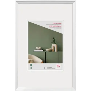 walther design Bilderrahmen weiss 50 x 70 cm mit Kunstglas, Desire Kunststoffrahmen DEX070W
