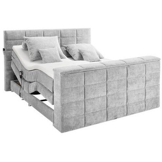 CARRYHOME Boxspringbett Silberfarben - 180x200 cm