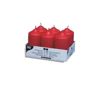 Papstar Stumpenkerze 12 cm rot 6 St.