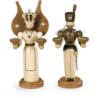 Weihnachtsfiguren Engel und Bergmann natur (BxH):je12x26cm NEU Weihnachten