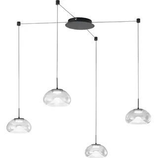Brena - Klare 4-flammige dezentrale Pendelleuchte - Fabas Luce - 40W dimmbare LED - Dezentrale Montage - Transparent