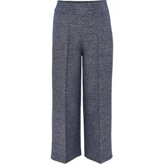 Opus Damen Stoffhose mit weitem Bein, glatter Oberfläche, blau-grau meliert für Freizeit und Büro - Blau