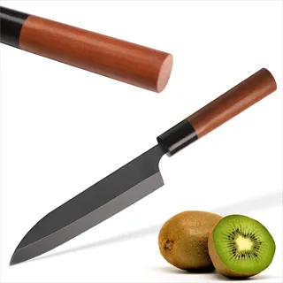 ACROPAQ Damastmesser - 7 Zoll (17 cm) Klinge, Damast-Edelstahl (Härte 57 HRC), Ergonomischer Griff aus Ebenholz und Kirsche - Santokumesser, Damast-Küchenmesser