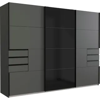 WIMEX Schwebetürenschrank Barcelona Graphit / Glas schwarz