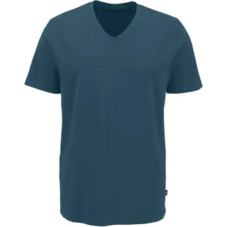 T-Shirt BRUNO BANANI, Herren, Gr. M, bunt (petrol, navy, grau, meliert), Jersey, Obermaterial: 95% Baumwolle, 5% Elasthan, unifarben, Basic, bequem hüftbedeckend, V-Ausschnitt, abgesteppte Kante, Shirts T-Shirt, mit V-Ausschnitt, perfekte Passform, aus elastischer Baumwolle, Topseller