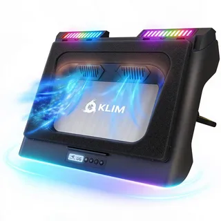 KLIM Mistral Laptop Kühler - NEU - Leistungsstarker Turbo-Ventilator (4500 U/min) - Gummiring Dichtung für maximale Leistung - Vermeide Überhitzung und schütze Dein Gaming Notebook - 15-17 Zoll