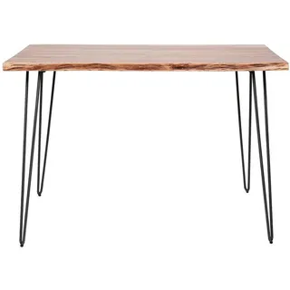 Kawola Bartisch Ergea Holz Akazie , Zwetschgeholzfarben , Metall , Echtholz,Akazie , Rechteckig , 130x92x70 cm , Esszimmer, Barmöbel, Bartische
