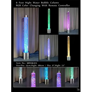 Wasser Säule Säulen Wasser Sprudel Säulen 180cm Deko Fische Led Beleuchtet Water