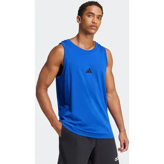 Tanktop ADIDAS SPORTSWEAR "ESSENTIALS SMALL LOGO", Damen, Gr. XXL, blau (royal blau, schwarz), Obermaterial: 100% Baumwolle, Rundhals, Tops Tanktop, ohne Verschluss, aus Baumwolle, mit Rundhalsausschnitt
