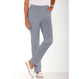 Schlupfhose CASUAL LOOKS, Damen, Gr. 19, Kurzgrößen, bunt (marine, ecru, gemustert), 43% Viskose, 42% Polyester, 11% Polyamid, 4% Elasthan, gemustert, mehrfarbig, lang, Hosen Schlupfhose