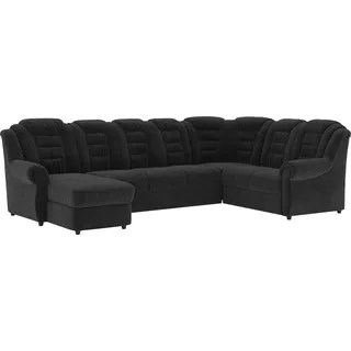 Home affaire Wohnlandschaft »Boston U-Form« mit hoher Rückenlehne, wahlweise mit Bettfunktion & Stauraum, schwarz