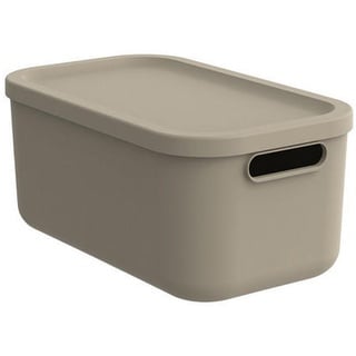 Rotho Box MIT Deckel , Cappuccino , Kunststoff , Uni , 23.5x17.7x39.5 cm , BPA-frei, Reach, DIN EN ISO 14001, DIN EN ISO 9001 , Tragegriff, Deckel abnehmbar, stapelbar, recycelbar, integrierte Durchlüftung , Ordnen & Aufbewahren, Deko-& Aufbewahrungsboxen, Stapelboxen