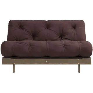 Daybett KARUP DESIGN "Roots Sofa Bed, Schlafsofa, Daybett, Bettfunktion, FSC-Massivholz", braun, B:140cm H:85cm, Bezug: 80% Baumwolle, 20% Polyester, Daybetten, Daybett, Inkl. Futonmatratze. Mehrere Größen & Farben, Made in Europe