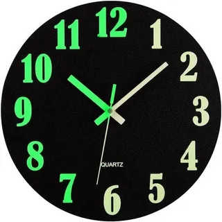 Kugelförmige LED Wanduhr aus MDF mit Batterieantrieb, ohne Tickgeräusch, 30 cm Durchmesser - Schwarz