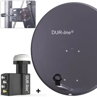 DUR-line MDA 80 Satellitenschüssel anthrazit + Unicable LNB UK 104