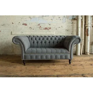 Graue Designer Sofa Couch Polster XXL 2 Sitzer Big Sofas Couchen Textil Leder - Grau
