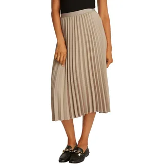 Tommy Hilfiger Damen Rock Fluid Pleated Pull On Midi Faltenrock, Beige (Beige), 38