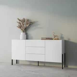 INOSIGN Sideboard »Jukon, Breite 150 bzw.180 cm, moderne grifflose Kommode«, Schubladenschrank 2 Türen/3 Schubkästen, push-to-open-Funktion, weiß