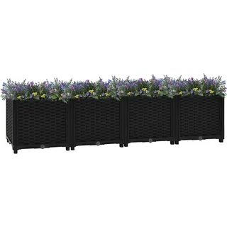 VIDAXL -Pflanzer erhöhte 160 x 40 x 38 cm Polypropylen - Schwarz