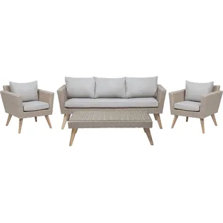 Beliani Gartenmöbel Set 5-tlg. Beige/Grau/Braun