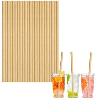 100 stück Braun Strohhalme Papier Lackfarben, 20cm Papierstrohhalme Einweg Trinkhalme Biologisch Abbaubare Cocktail Strohhalme Drinking Straws für Geburtstag,Weihnachten,Babyparty,Hochzeit,Party