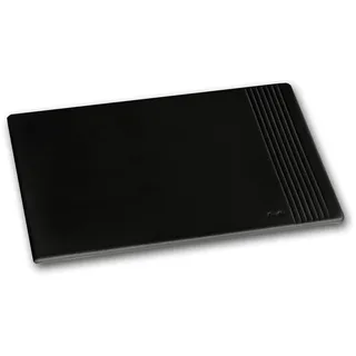 Läufer 37536 La Linea Mouse-Pad, 21x26 cm, naturgenarbtes Rindsleder, schwarz, Handgefertigt aus Echtleder in Deutschland, Mauspad aus Leder