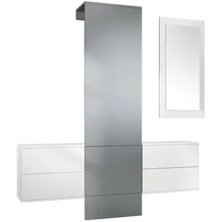 Vladon Garderobe Carlton Paneel in Graphit Seidenmatt , Graphitfarben , Holzwerkstoff , 157x193x35 cm , Garderobe, Garderoben-Sets & Garderoben-Serien, Garderoben-Sets