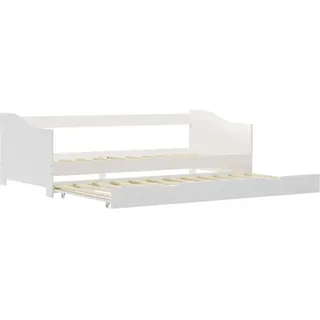 vidaXL Ausziehsofa Bettgestell Weiß Kiefernholz 90×200 cm - Weiß