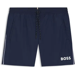 BOSS Badeshorts Mit Kontrastfarbenem Logo Und Paspelierung