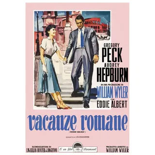 Close Up Roman Holidays Poster | Vacanze Romane - Ein Herz und eine Krone | italienisches Kinoplakat | Gregory Peck, Audrey Hepburn | 70 x 100 cm