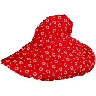 Nackenhörnchen mit Stehkragen Herzen-rot - Traubenkernkissen - Nackenkissen Wärmekissen - Nacken-Heizkissen für Mikrowelle und Backofen