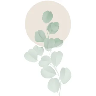 queence Leinwandbild »Blätter rosa Kreis« Blumen   Blumenbilder   Blätter   Blätterbilder Premium-Leinwandstoff, Handarbeit aus Deutschland, grün