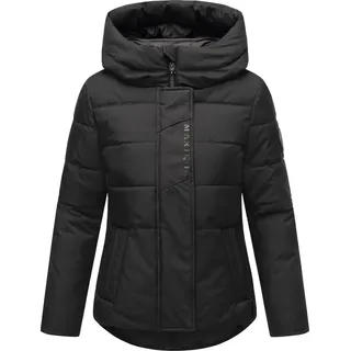 Marikoo Damen Winter Jacke gesteppt Teddyfell gefüttert Steppjacke mit Kapuze - Recyceltes Obermaterial Elira