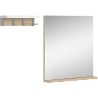 Vicco Badezimmerspiegel Henri Weiß 50 x 51.6 cm mit Regal, - Weiß